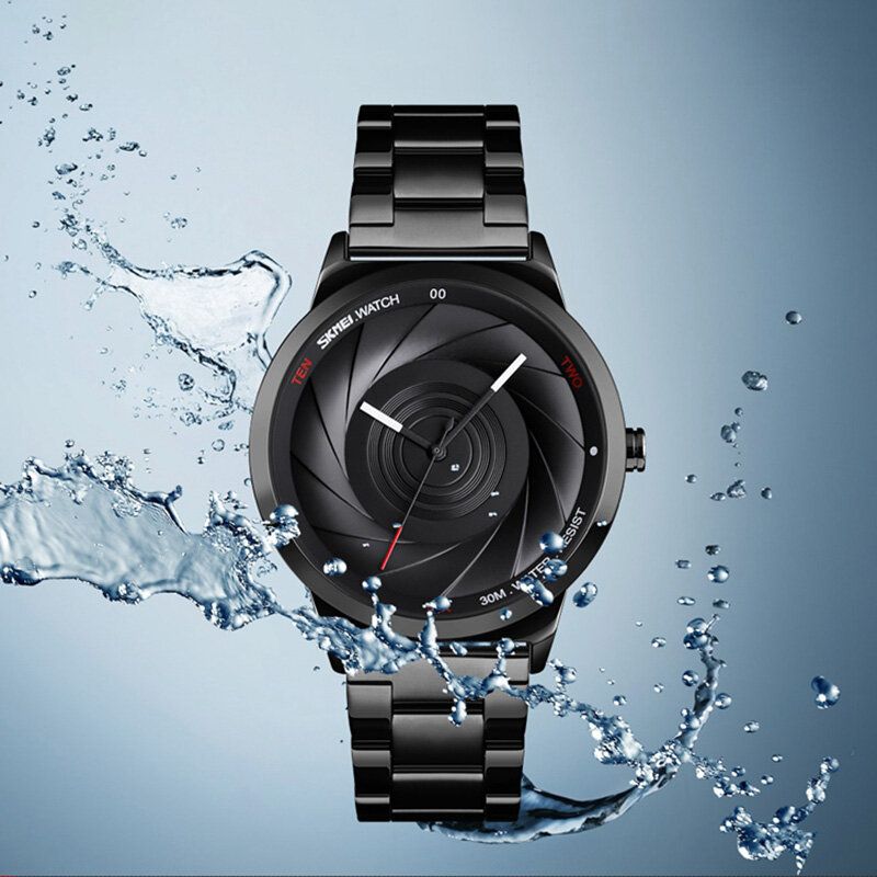 Fashion Business Style Herrenuhr 3d Dail Wasserdichte Edelstahl-quarzuhren