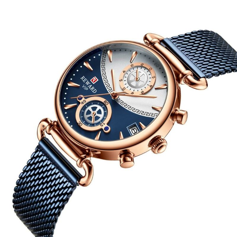 Fashion Herrenuhr Wasserdichte Datumsanzeige Chronograph Edelstahlarmband Quarzuhr