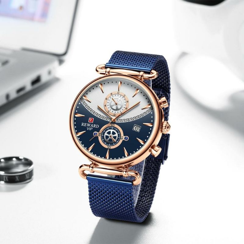 Fashion Herrenuhr Wasserdichte Datumsanzeige Chronograph Edelstahlarmband Quarzuhr