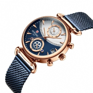 Fashion Herrenuhr Wasserdichte Datumsanzeige Chronograph Edelstahlarmband Quarzuhr