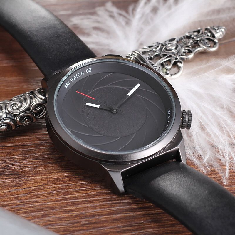 Fashion Leather Mesh Strap Creative Dial Herrenuhr Quarzuhr