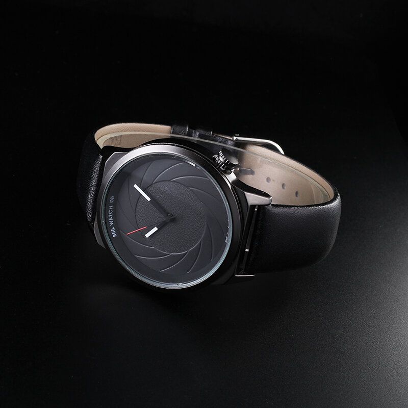 Fashion Leather Mesh Strap Creative Dial Herrenuhr Quarzuhr