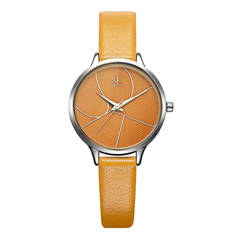 Fashion Simple Dial Auffälliges Lederband Damen Quarzuhr