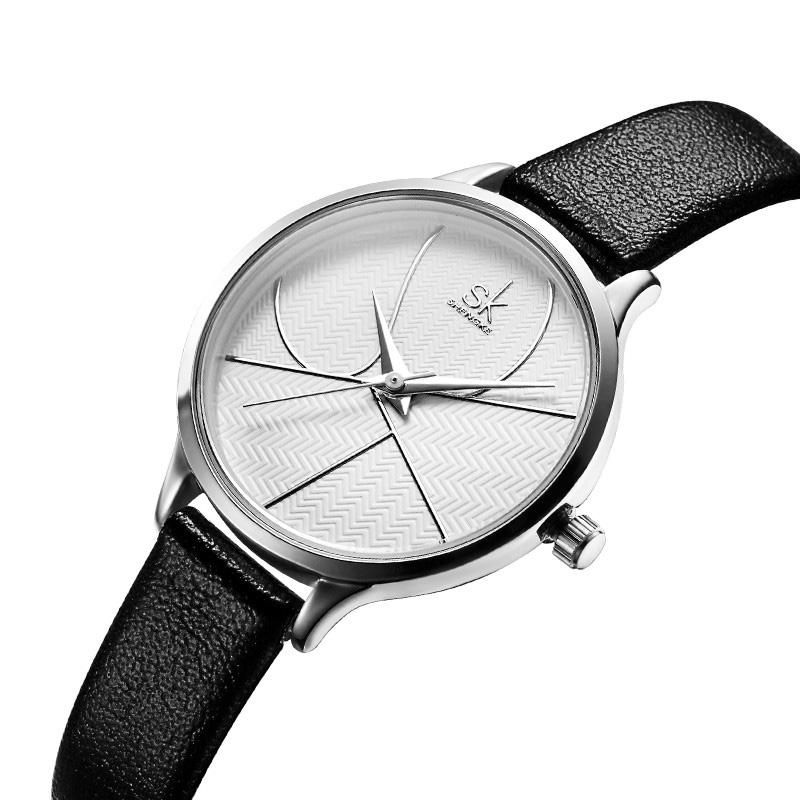 Fashion Simple Dial Auffälliges Lederband Damen Quarzuhr