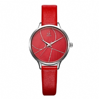 Fashion Simple Dial Auffälliges Lederband Damen Quarzuhr