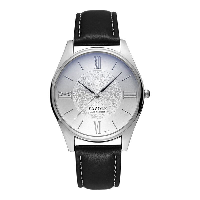 Fashion Simple Dial Lederband Herrenuhr Quarzuhr