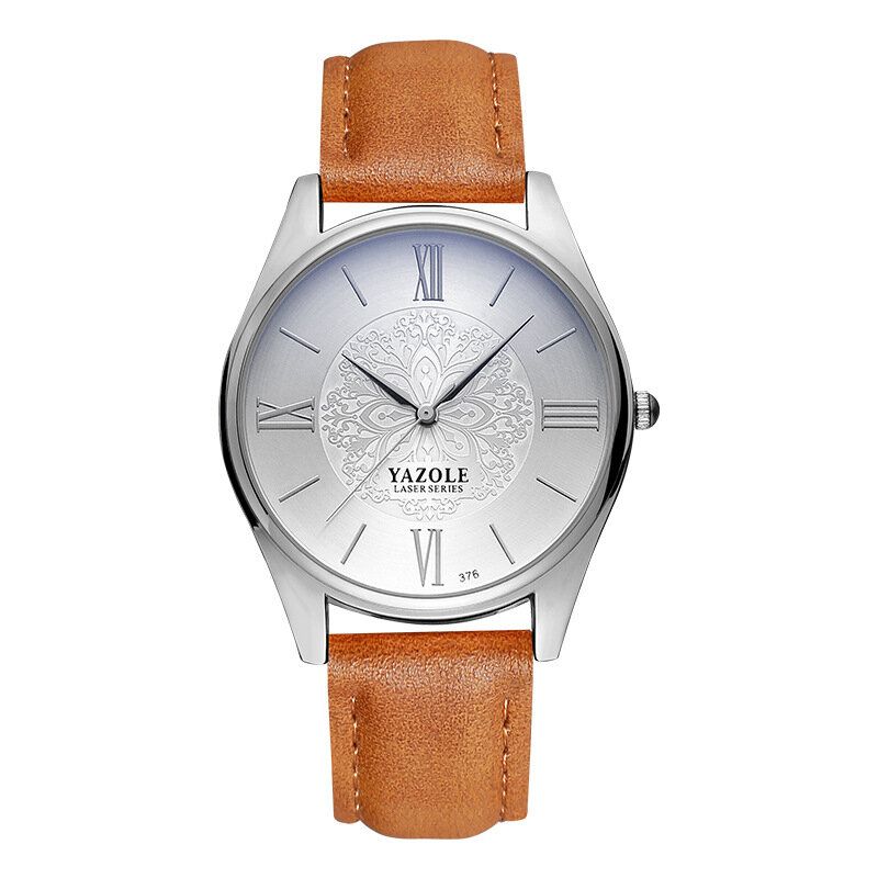 Fashion Simple Dial Lederband Herrenuhr Quarzuhr