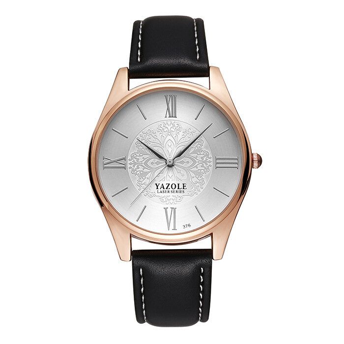 Fashion Simple Dial Lederband Herrenuhr Quarzuhr