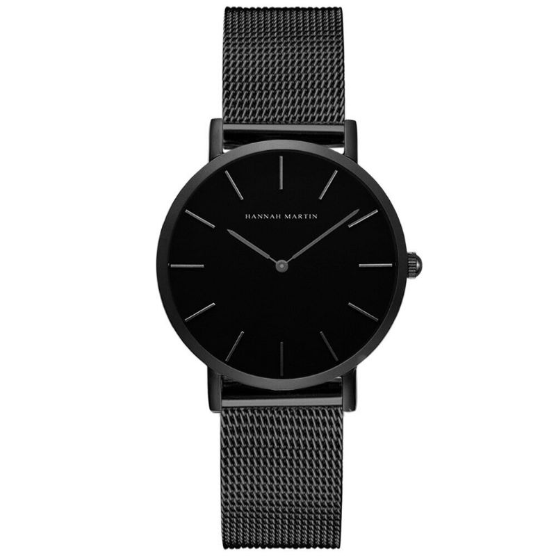 Hannah Martin Ch36 Fashion Casual Simple Big Dial Steel Mesh Strap Wasserdichte Damen Quarzuhr