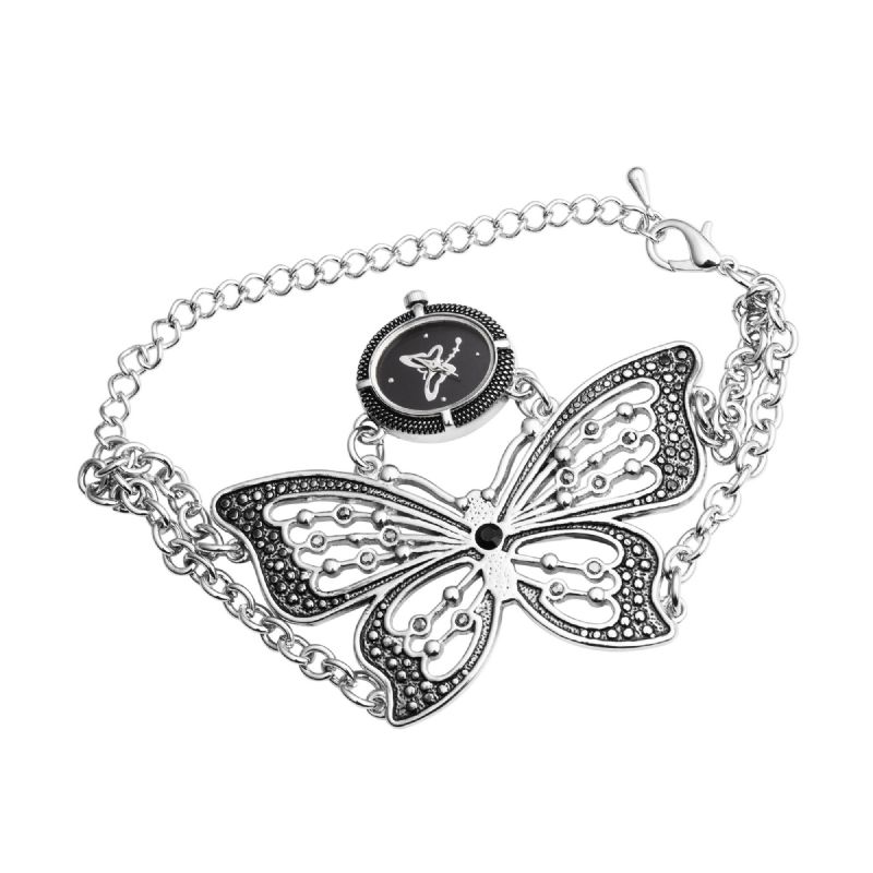 Modische Schmetterlings-muster-frauen-armband-quarz-uhr-armbanduhr