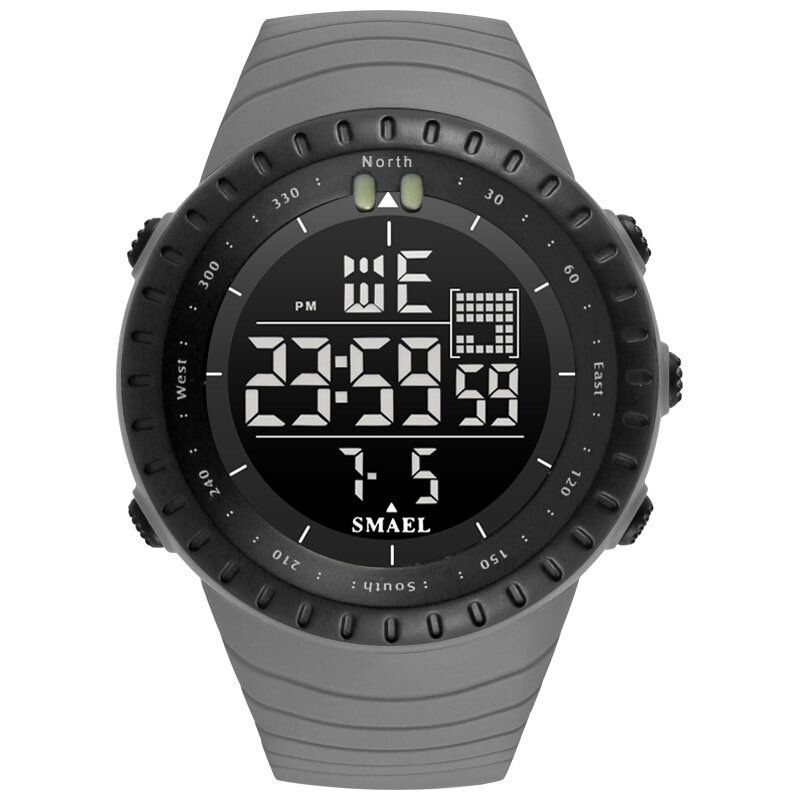 Smael Outdoor Led Display Digitaluhr Multifunktions Silikonband Sport Herrenuhr