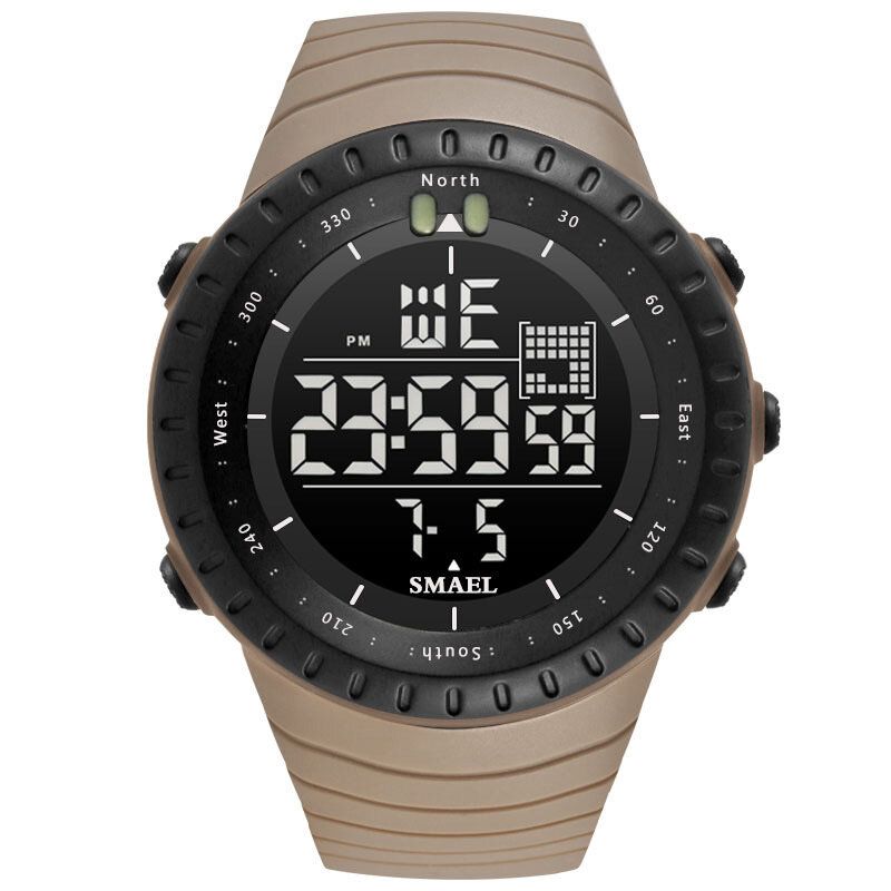 Smael Outdoor Led Display Digitaluhr Multifunktions Silikonband Sport Herrenuhr