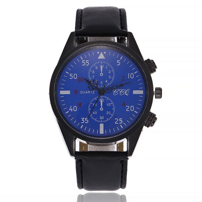 Sport Casual Simple Dial Pu-lederband Wasserdichte Herren-quarzuhr