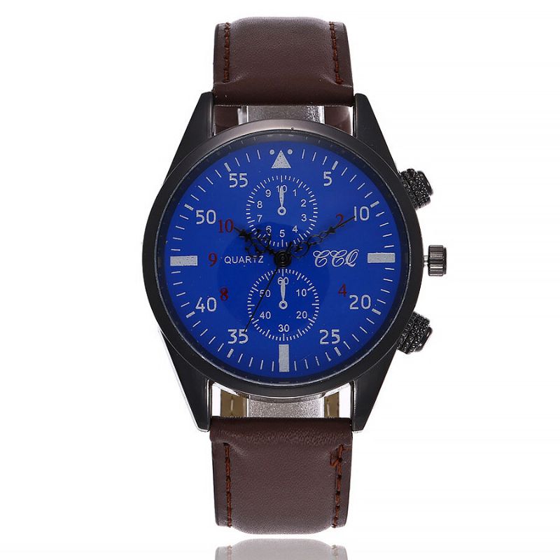 Sport Casual Simple Dial Pu-lederband Wasserdichte Herren-quarzuhr