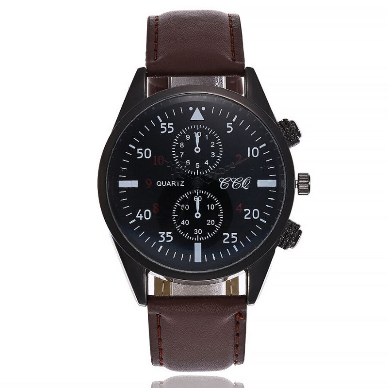 Sport Casual Simple Dial Pu-lederband Wasserdichte Herren-quarzuhr