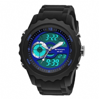 Sport Herrenuhr Leuchtdatum Wochenanzeige Dual Time Wasserdichte Outdoor-digitaluhr