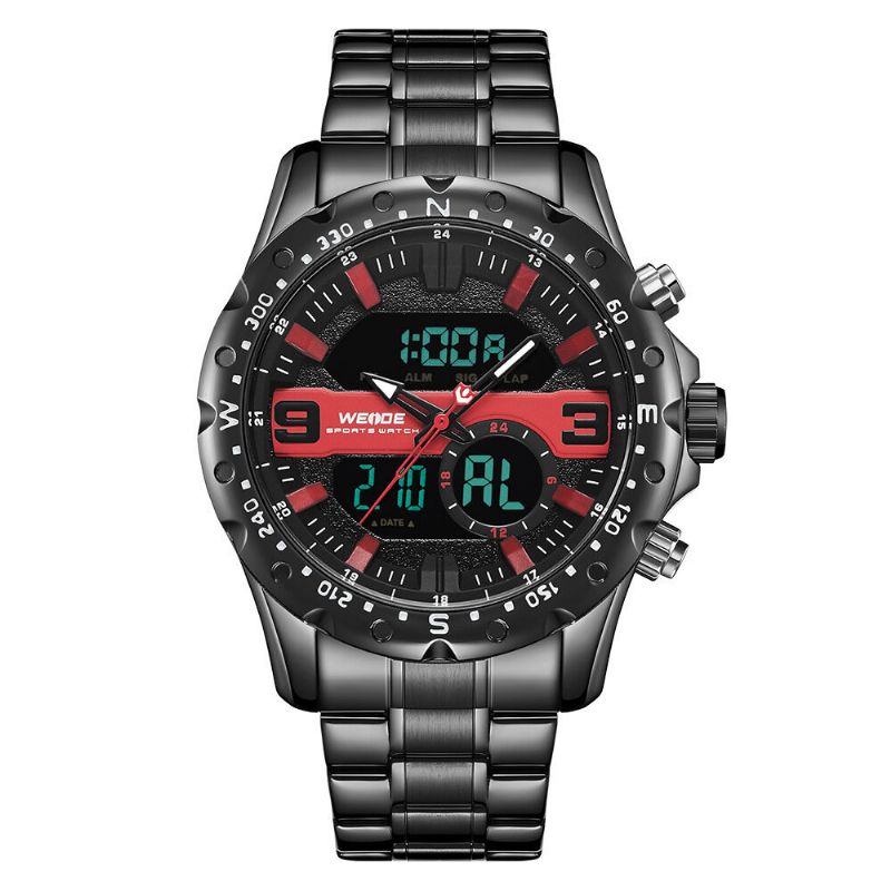 Weide Wh8502 Business Style Dual Display Uhr Lcd Digital Chronograph 3atm Wasserdichte Herrenuhr