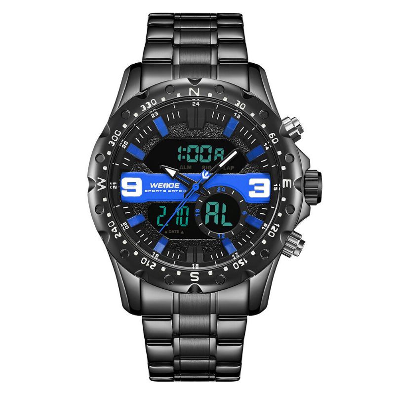 Weide Wh8502 Business Style Dual Display Uhr Lcd Digital Chronograph 3atm Wasserdichte Herrenuhr