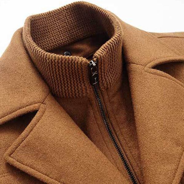 Herbst-winter-mode-geschäfts-doppelt-kragen-beiläufige Jacke-männer-wolle-warme Jacke-langer Trenchcoat