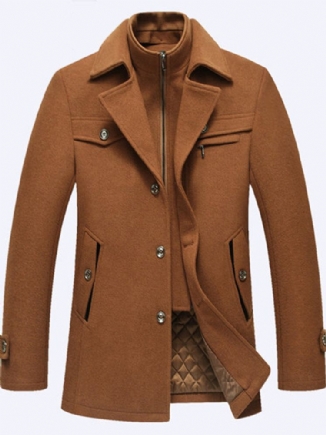 Herbst-winter-mode-geschäfts-doppelt-kragen-beiläufige Jacke-männer-wolle-warme Jacke-langer Trenchcoat