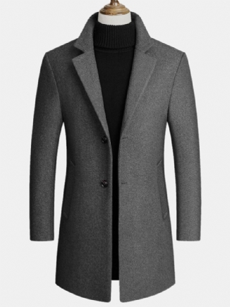 Herren Wollmischungen Mittellange Mäntel Business Casual Woll-trenchcoats