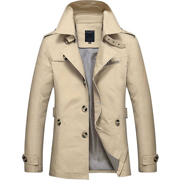 Lässiger Einreiher-trenchcoat Für Herren