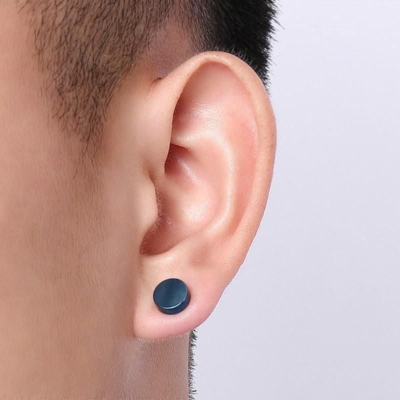 Punk Magnetic No Pierced Herren Ohrring Edelstahl Runde Clip On Ohrstecker Für Herren Damen