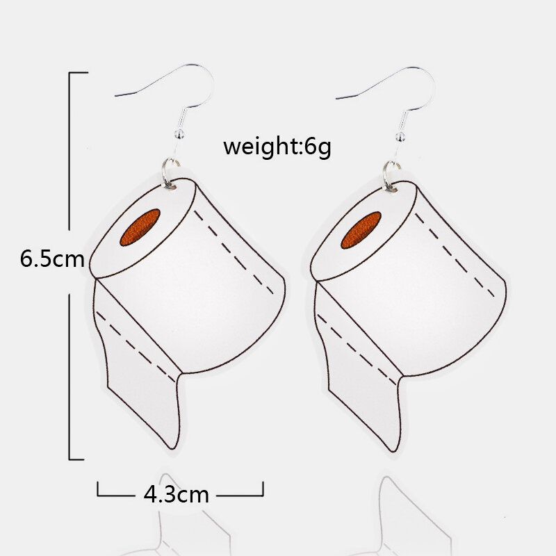 Trendige Ledermasken-wassertropfen-ohrringe Geometrische Stereoskopische Toilettenpapierrollen-ohrringe