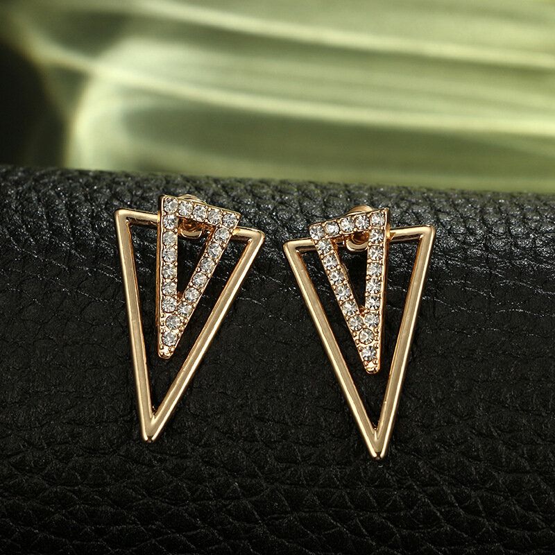 Vintage Triangle Ohrring Strass Hallow Ohrringe Vorne Hängende Ohrringe Für Frauen