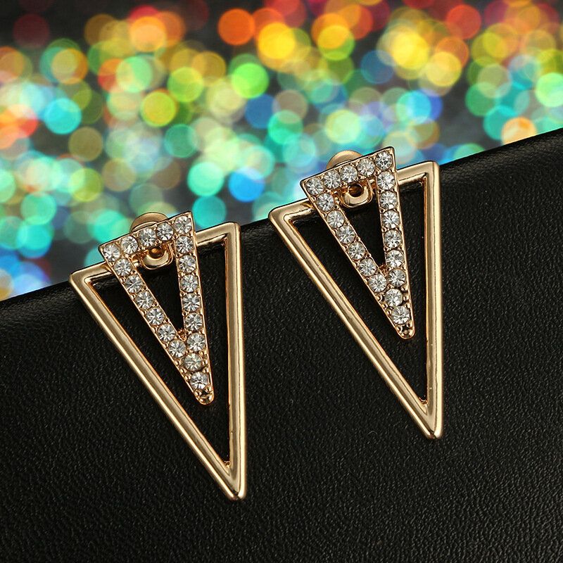 Vintage Triangle Ohrring Strass Hallow Ohrringe Vorne Hängende Ohrringe Für Frauen