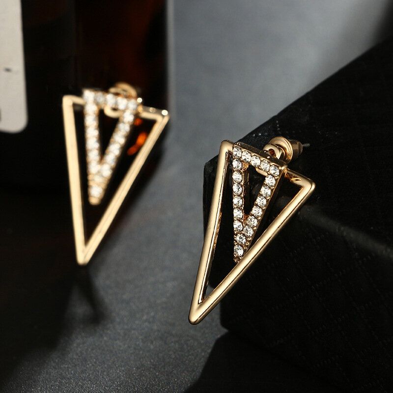 Vintage Triangle Ohrring Strass Hallow Ohrringe Vorne Hängende Ohrringe Für Frauen