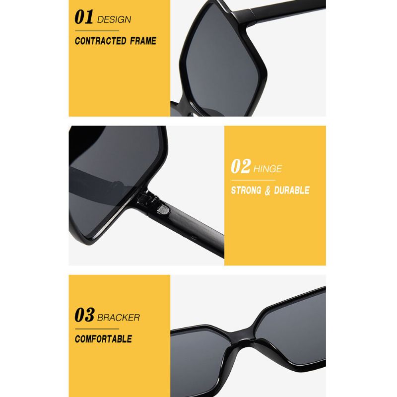 Damen-sonnenbrille In Übergröße Quadratische Form Modischer Trend Retro-uv-schutz-sonnenbrille