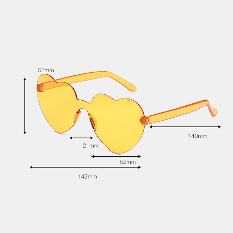 Damen-sonnenbrille Pc Herzförmige Getönte Einteilige Anti-uv-sonnenbrille Mit Dekorativen Gläsern