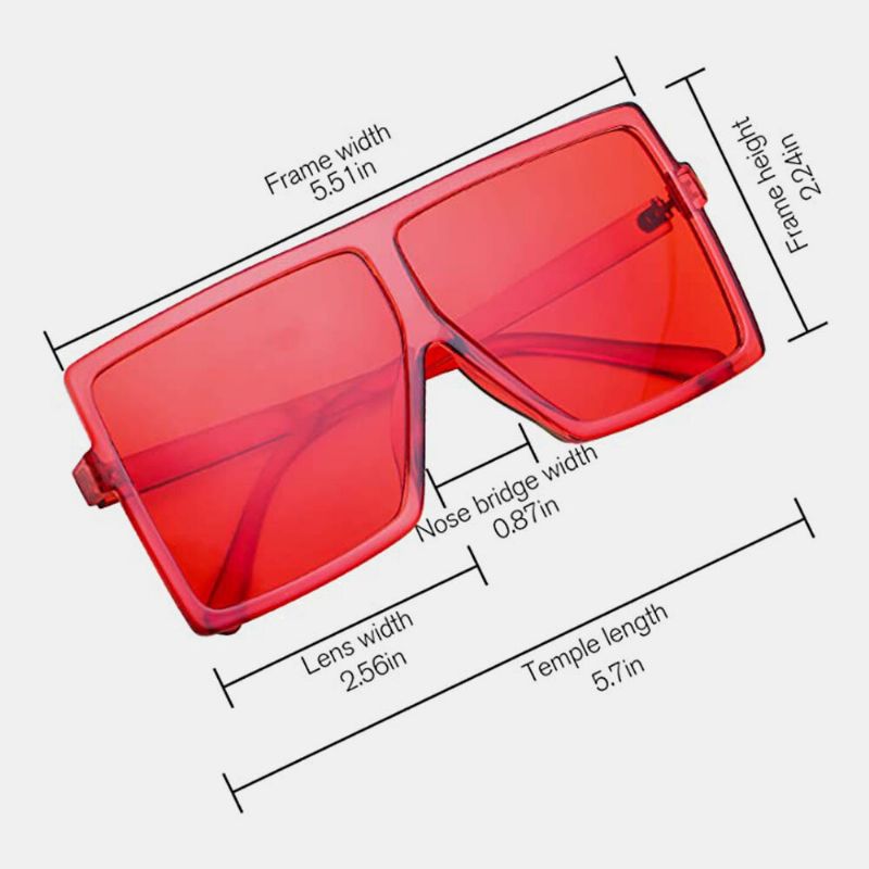 Damen-vintage-oversize-sonnenbrille Mit Quadratischem Rahmen Mehrfarbig Modisch Uv-schutz