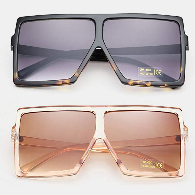 Damen-vintage-oversize-sonnenbrille Mit Quadratischem Rahmen Mehrfarbig Modisch Uv-schutz