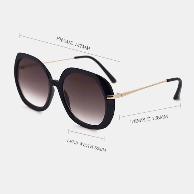 Frauen Casual Fashion Klassische Vollmetallrahmen Runde Form Uv-schutz-sonnenbrille