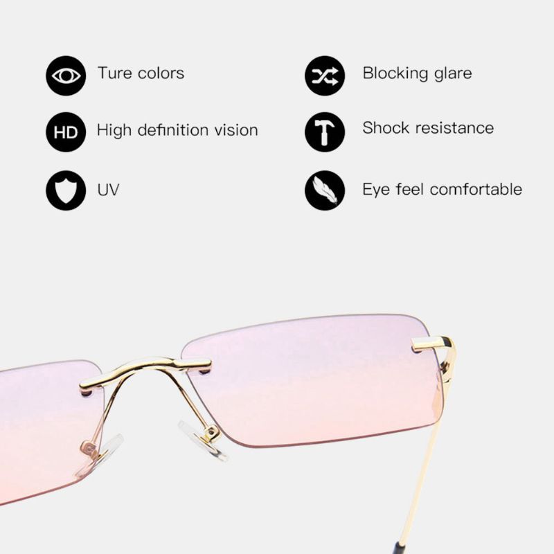 Frauen Retro Mehrfarbig Frameless Kleine Quadratische Mode Persönlichkeit Uv-schutz-sonnenbrille