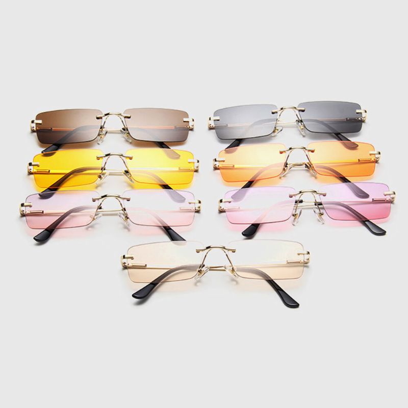 Frauen Retro Mehrfarbig Frameless Kleine Quadratische Mode Persönlichkeit Uv-schutz-sonnenbrille