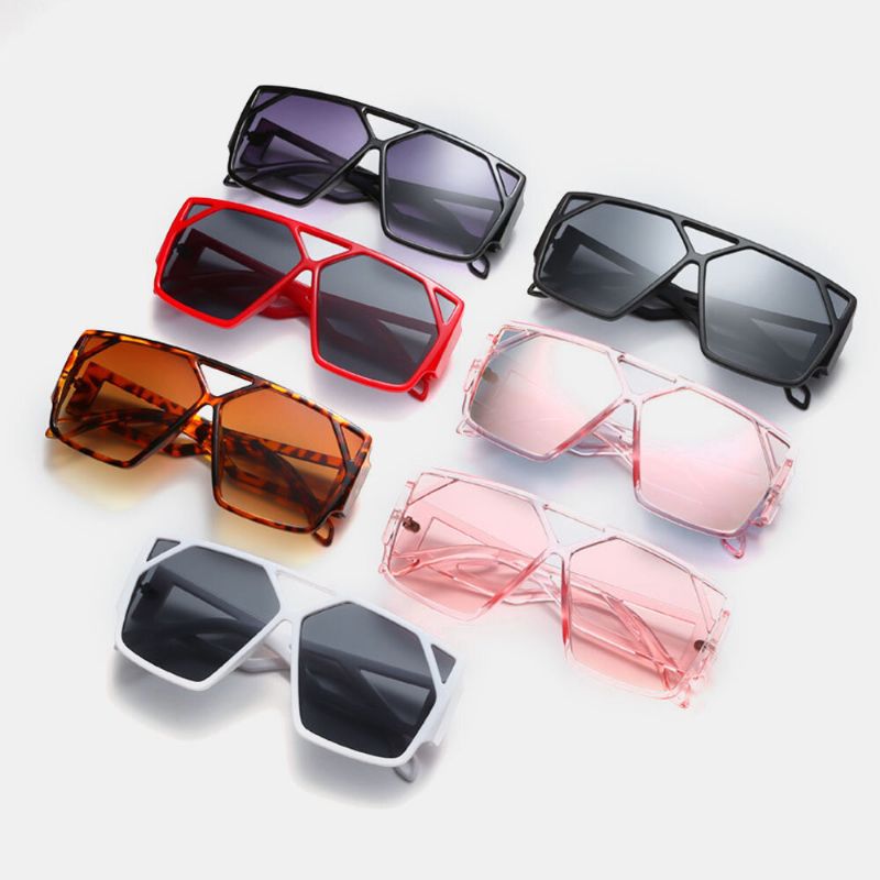 Frauen Retro Oversized Frame Fashion Persönlichkeit Hallow Out Sonnenbrille