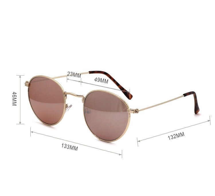 Frauen Runde Form Vollmetallrahmen Persönlichkeit Casual Fashion Outdoor Uv-schutz-sonnenbrille