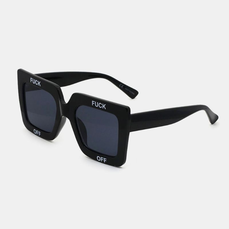 Lässige Unisex-sonnenbrille Mit Dickem Rahmen Quadratische Form Buchstabendruck Uv-schutz