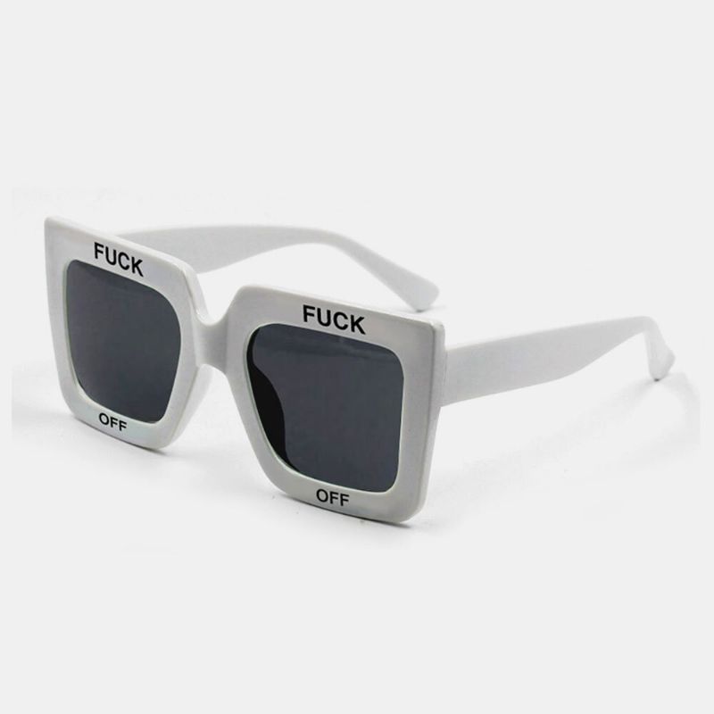 Lässige Unisex-sonnenbrille Mit Dickem Rahmen Quadratische Form Buchstabendruck Uv-schutz