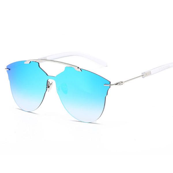 Männer Frauen Dünne Sonnenbrille Mit Metallrahmen Lässige Outdoor-anti-uv-hd-brille