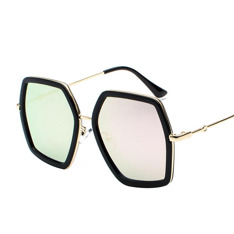 Mehrfarbige Sonnenbrille Mit Eckigem Rahmen Sonnenbrille Mit Metallrahmen