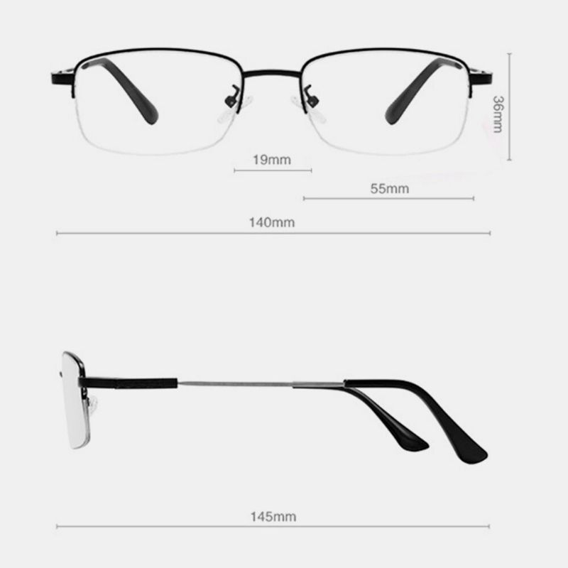 Unisex Faltbare Halbrahmen Anti-blaulicht Dual-use Intelligenter Zoom Multi-fokus Farbwechsel-lesebrille Presbyopie-brille