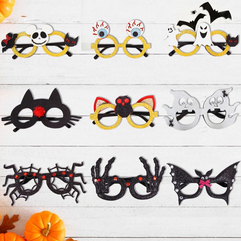 Unisex Filztuch Halloween Brille Kinder Spinne Kürbis Totenkopf Lustige Party Deko Brille