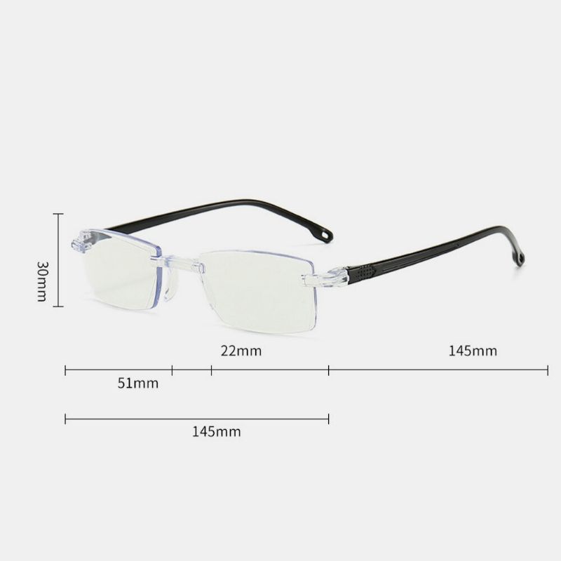 Unisex-lesebrille Mit Anti-blaulicht Rahmenlos Hd-diamantbesatz Bi-light Dual-use-lesebrille Presbyopie-brille