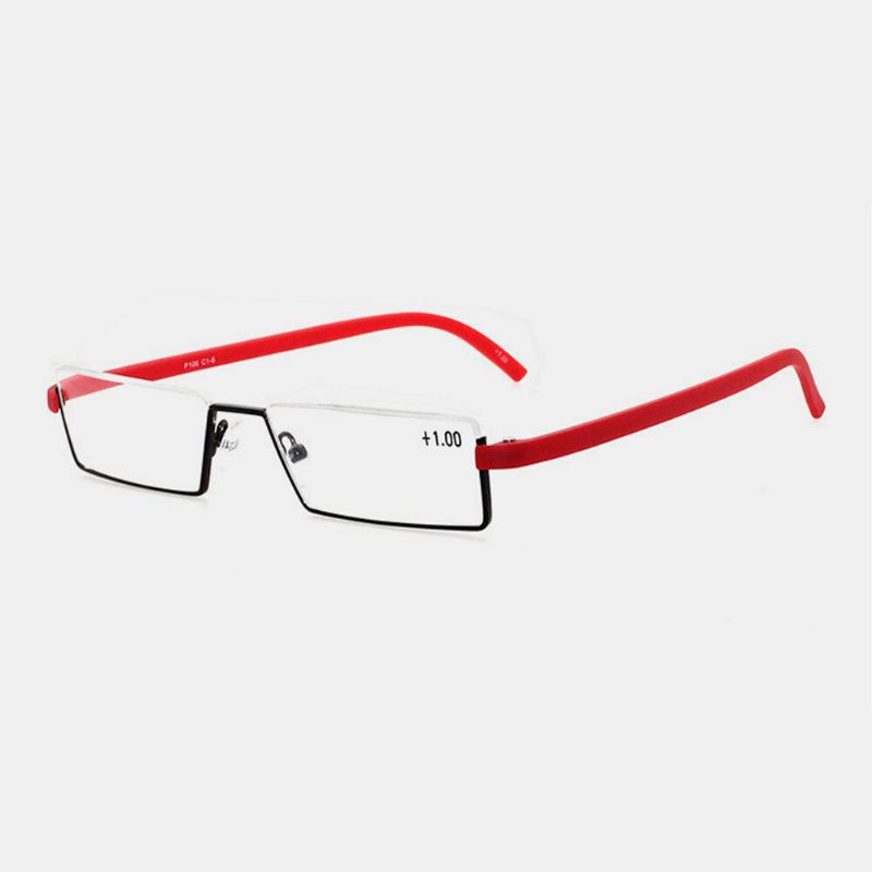 Unisex-lesebrille Rechteckig Mit Halbem Unteren Rahmen Push-pull-box Anti-blaulicht-presbyopie-brille