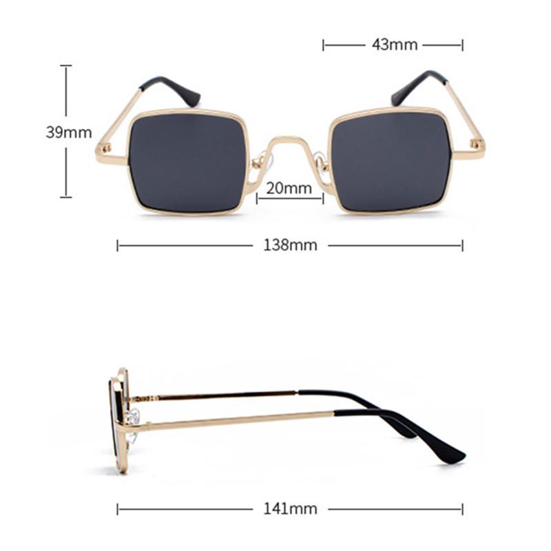 Unisex Vogue Vintage Anti-uv Metall Kleine Quadratische Sonnenbrille