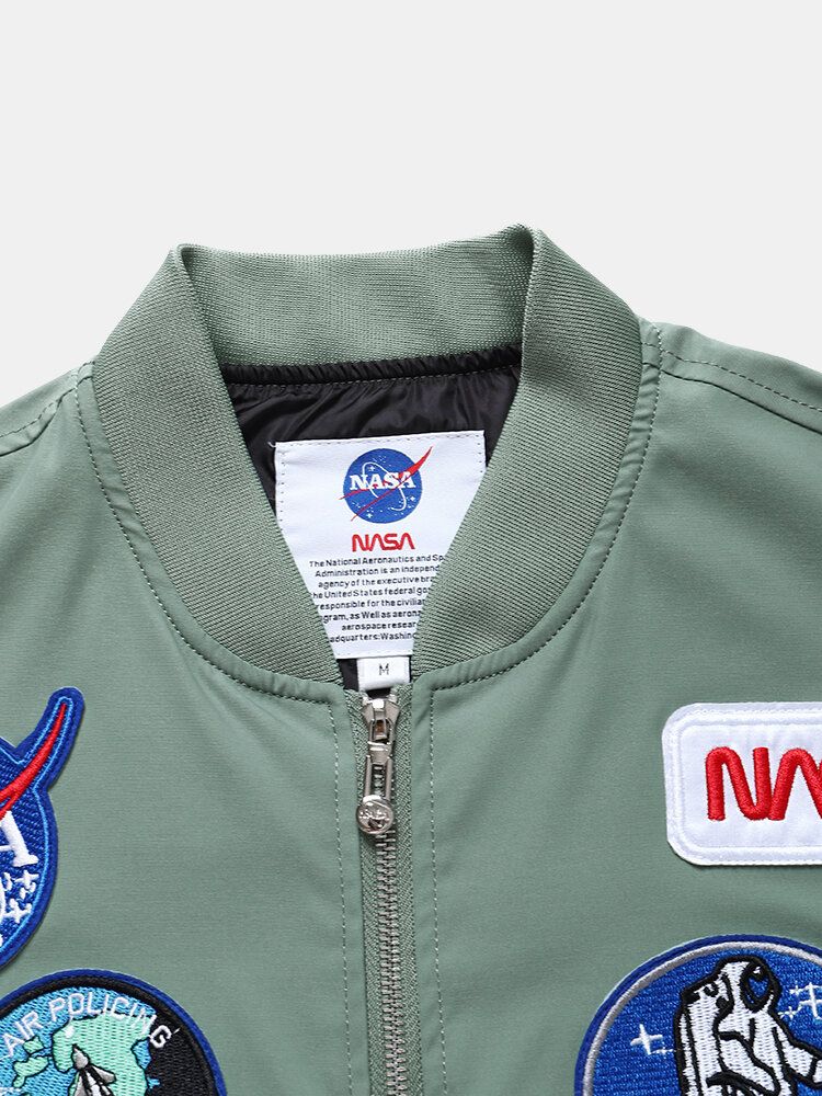 Herren Outdoor-jacken Mit Astronauten-icon-muster Nasa-baseballkragen